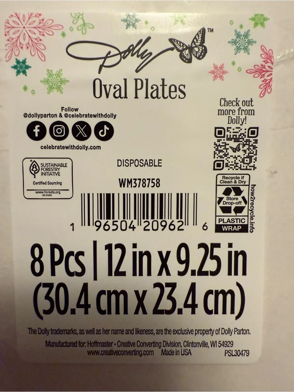 Dolly Parton Mint, Red & Gold 'Holly Dolly' Holiday Dinner Plates & Napkins